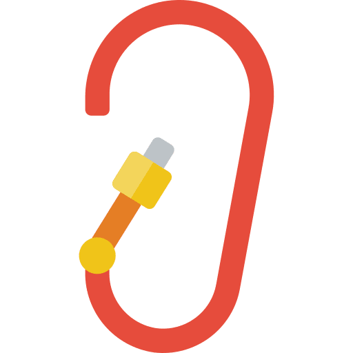 Clip mountain climbing harness icon