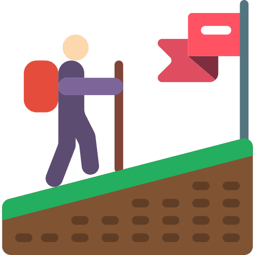 Hiking walking destination hobbies and free time icon