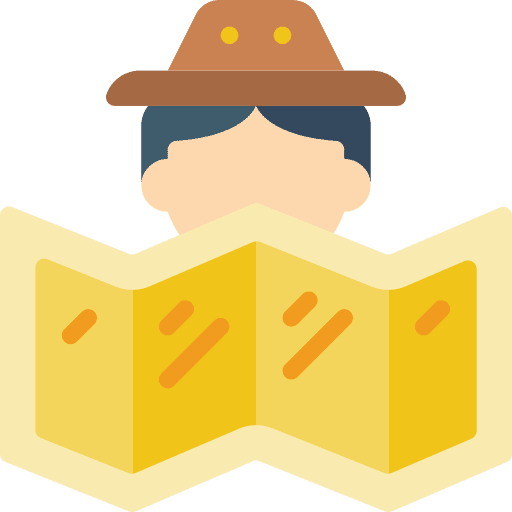 Map man reading hobbies and free time icon