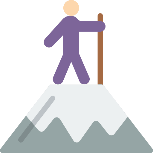 Mountain hiker hobbies and free time mountain icon