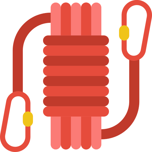 Rope clips safety rope icon