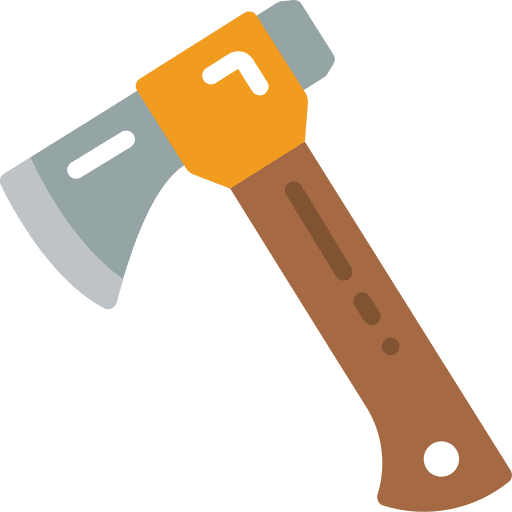 Axe cut fire chop icon