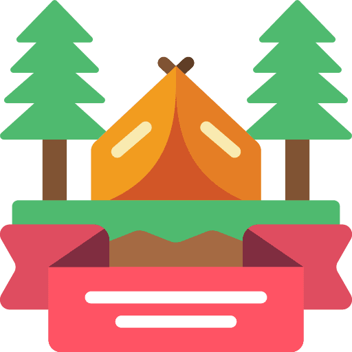 Camping holiday tent summer camp icon