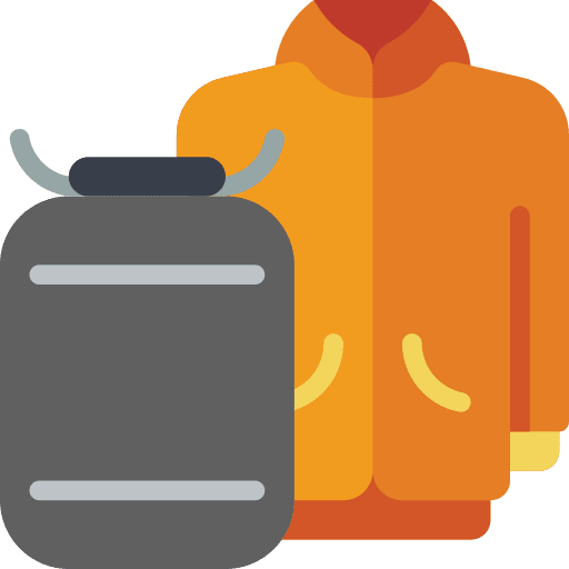 Coat waterproof hobbies and free time walking icon