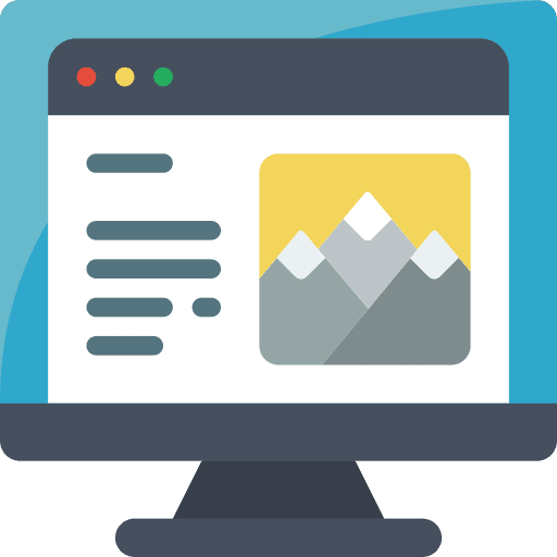 Computer device website mountains icon