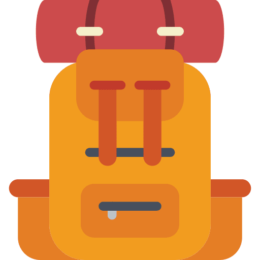 Backpack rucksack walking backpack icon