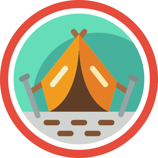 Badge tent camping award icon