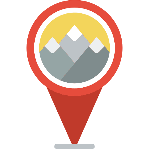 Location pin marker mountains icon