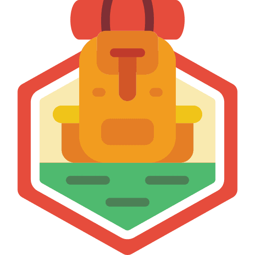 Badge walking rucksack badge icon