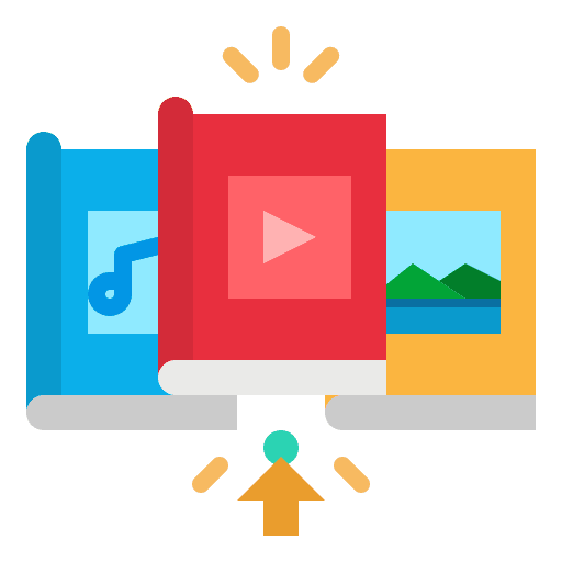 Elearning course digital library education icon