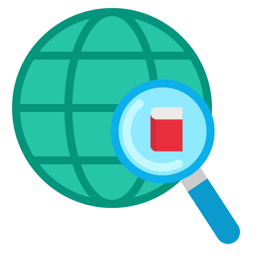 Searching book education online learning icon