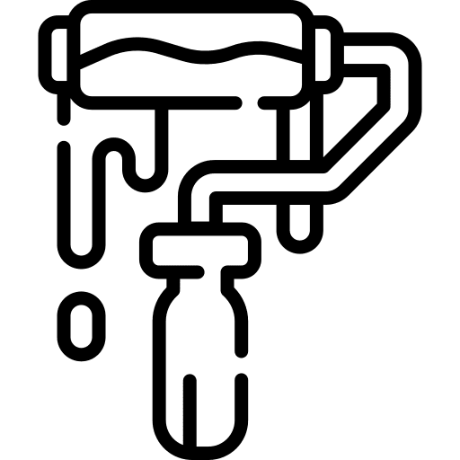 Paint roller art and design painting brush icon