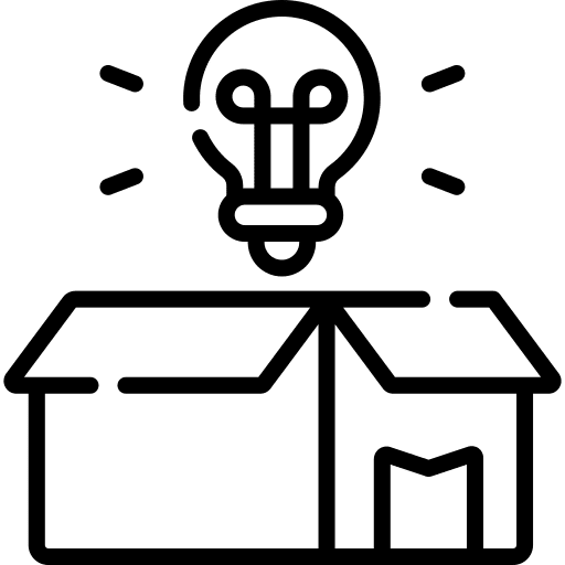 Think out of the box think out of the box strategy marketing icon
