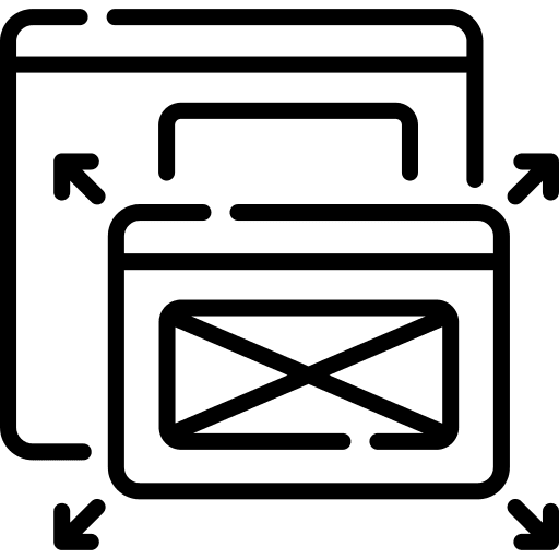 Web design layout expand browser icon