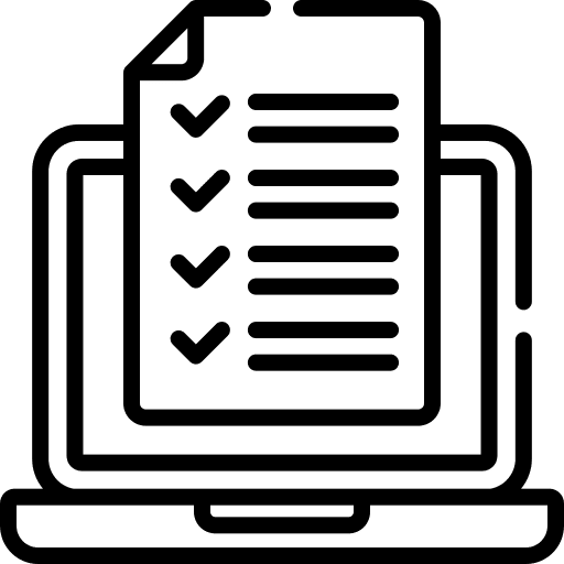 Exam testing check mark test icon