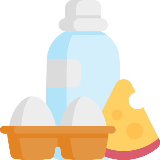 Dairy products yogurt eggs healthy food icon