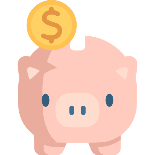 Piggy bank cost saving money funds icon
