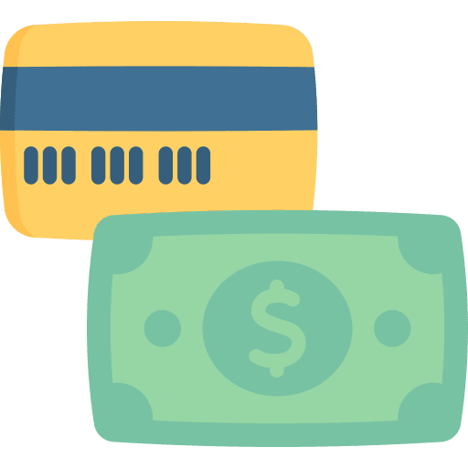 Credit card billfold money payment method icon