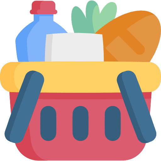Groceries shopping basket groceries food and restaurant icon
