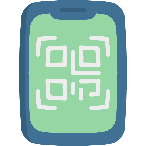 Qr code scan mobile app commerce and shopping application icon