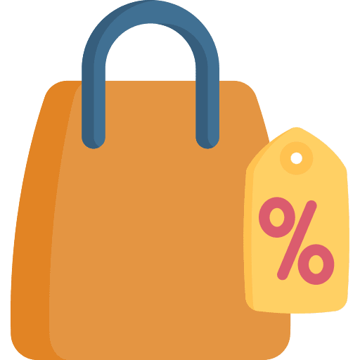 Shopping bag discount commerce and shopping commerce icon