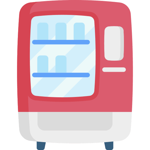 Vending machine food and restaurant snacks commerce and shopping icon