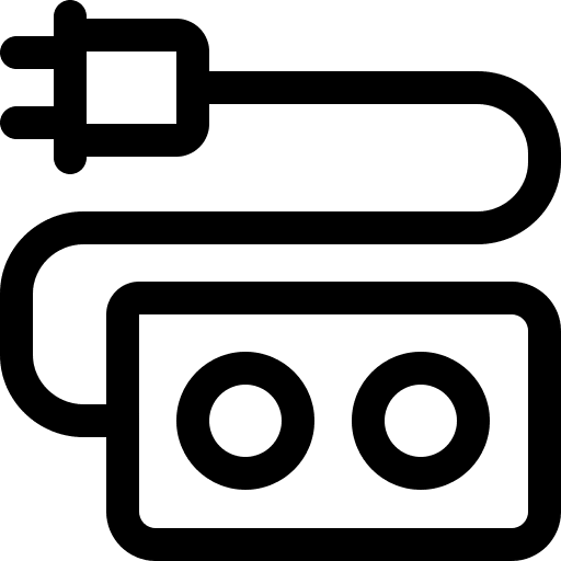 Extension cord construction and tools energy extension cord icon