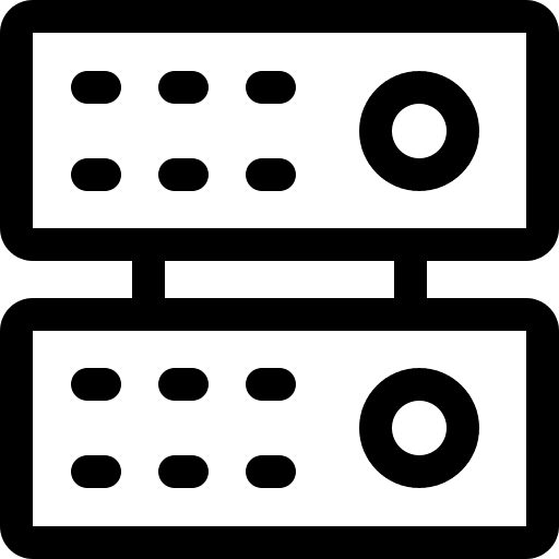 Server multimedia database hosting icon