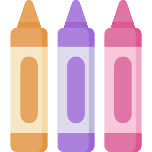 Crayons art education learning icon