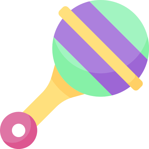 Rattle toy kid and baby shaker icon