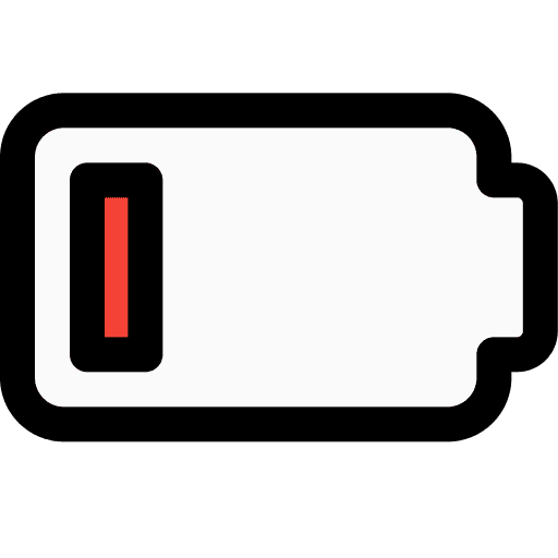 Low battery level technology battery level energy storage icon