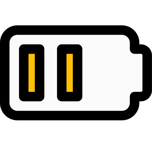 Half battery medium interface power icon