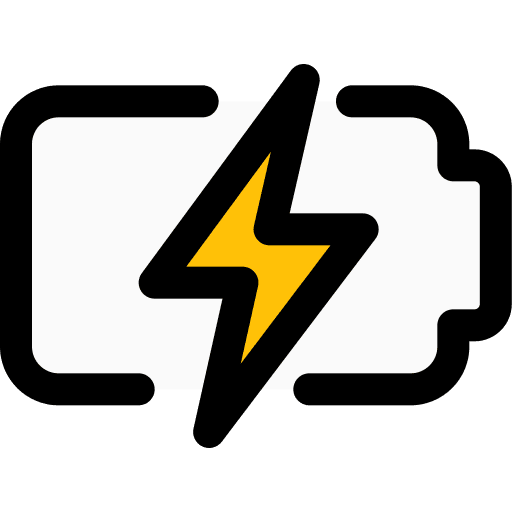 Lighting energy storage charging full battery icon