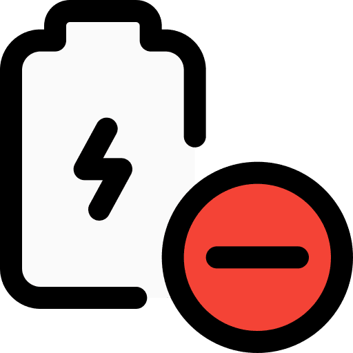 Low battery battery level power low icon