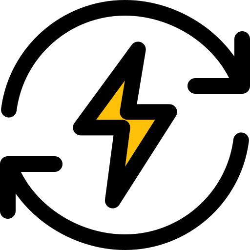 Renew arrow renewable energy electronics icon
