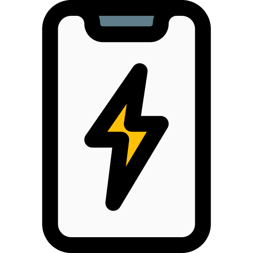 Smartphone battery level battery charged smartphone icon