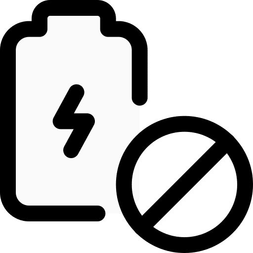 Banned electronics battery level ecology and environment icon