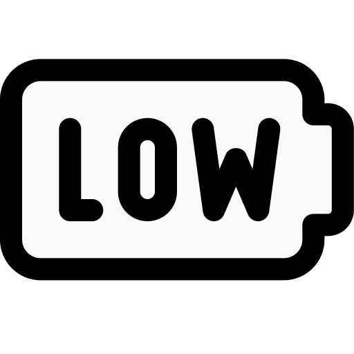 Low battery technology low battery battery status icon