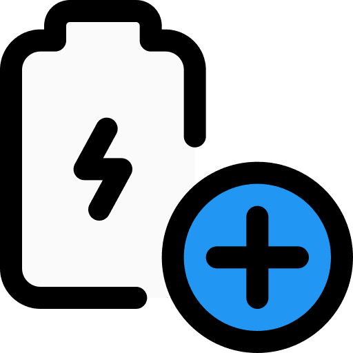 Charging level electronics battery status icon