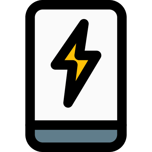 Mobile ecology battery charged battery level icon