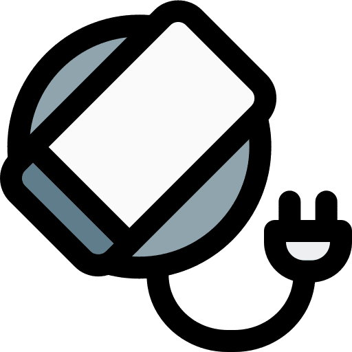 Wireless charging touch screen mobile wireless icon