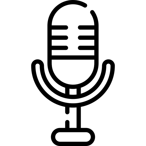 Voice recorder mic radio message icon