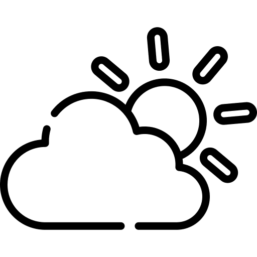 Sun sky cloudy weather icon