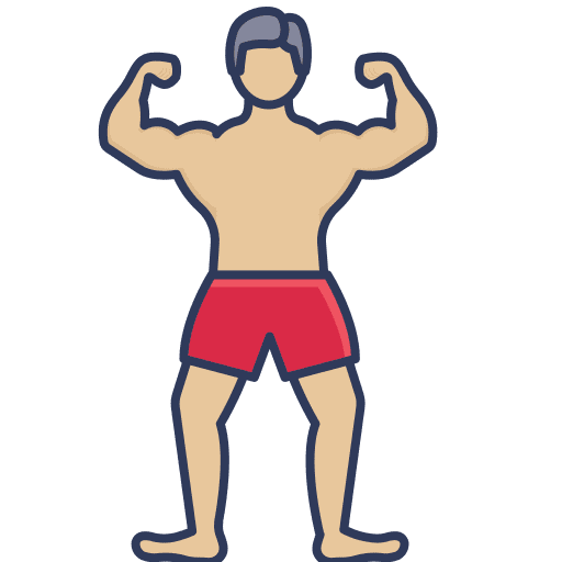 Body builder user body builder muscle icon