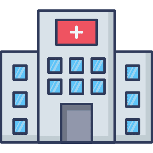 Hospital urban hospital healthcare and medical icon