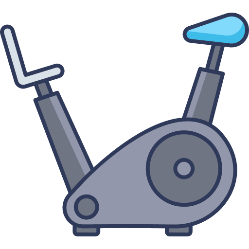 Stationary bike wellness gym workout icon