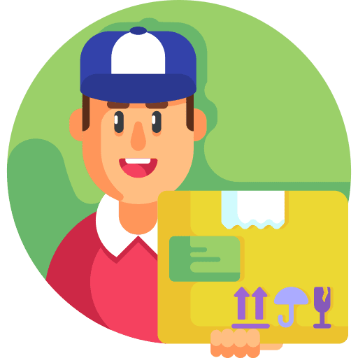 Delivery boy logistics delivery boy boxes icon
