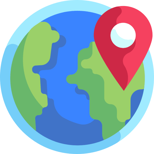 Delivery shipping and delivery destination route icon