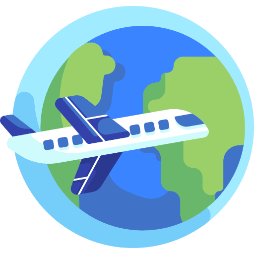 Worldwide worldwide shipping and delivery airplane icon