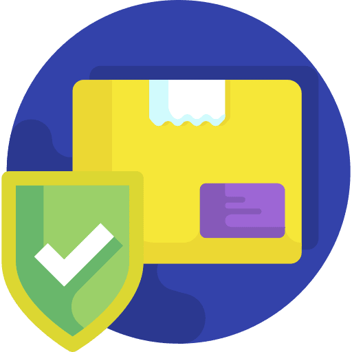 Insurance product shipping and delivery package icon